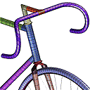 mesh of racing bike handlebars