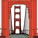 roadbed view of Golden Gate Bridge mesh