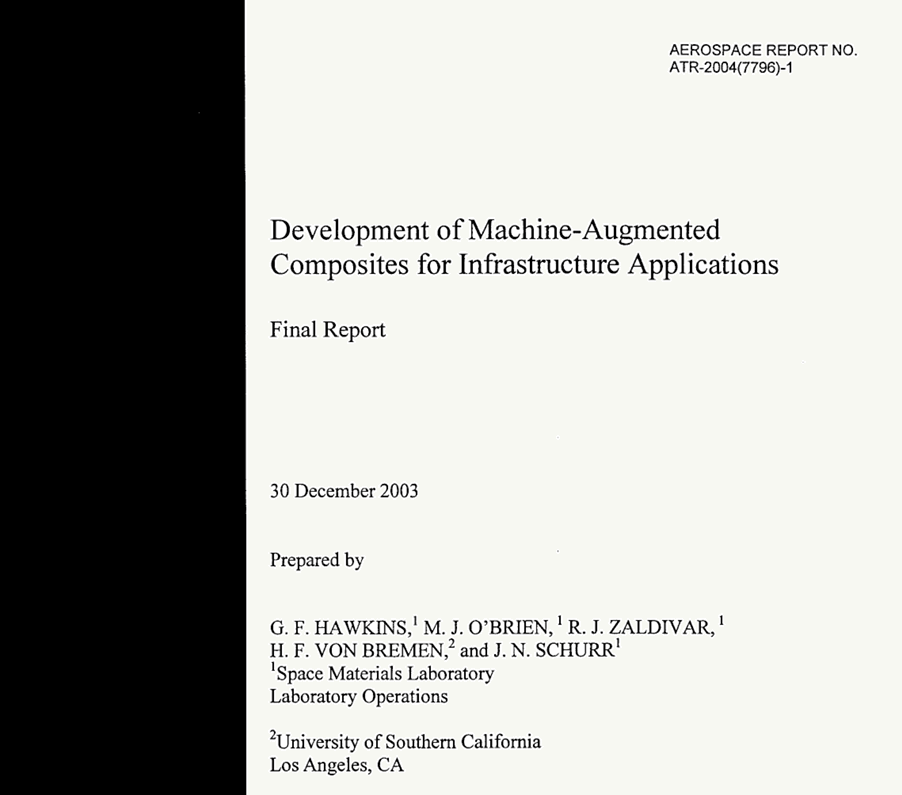 Development of Machine-Augmented Composites for Infrastructure Applications