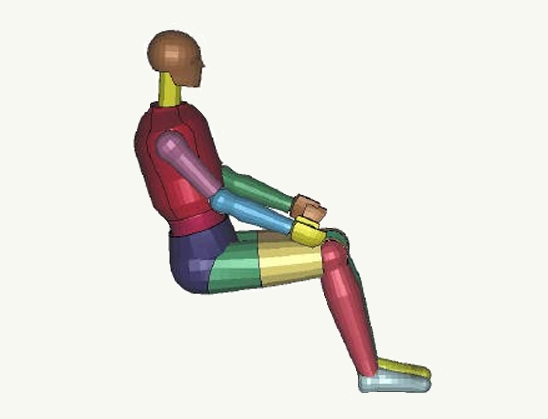 Development of an LS-DYNA Occupant Model for use in Crash Analyses of Roadside Safety Features