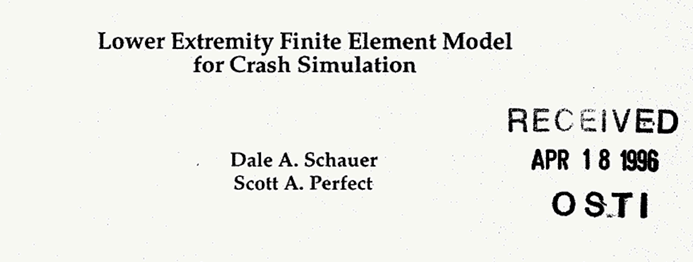 Lower Extremity Finite Element Model for Crash Simulation