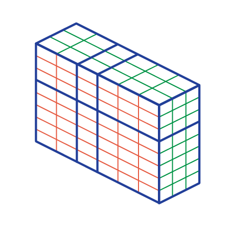 grid on stacked blocks